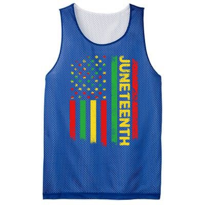 Retro Juneteenth American Flag June 19 1865 African American Meaningful Gift Mesh Reversible Basketball Jersey Tank