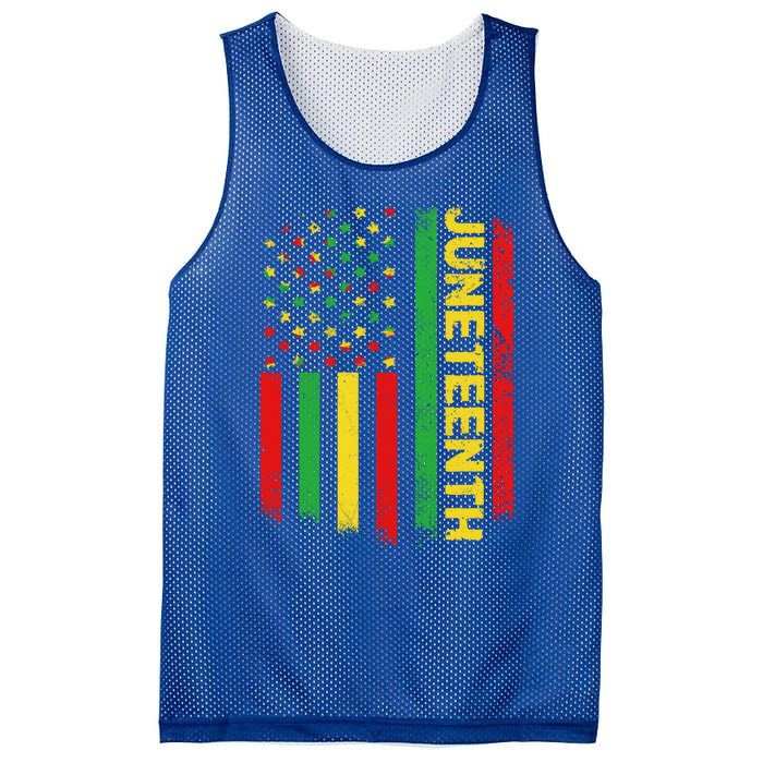 Retro Juneteenth American Flag June 19 1865 African American Meaningful Gift Mesh Reversible Basketball Jersey Tank