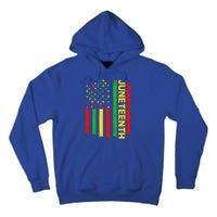 Retro Juneteenth American Flag June 19 1865 African American Meaningful Gift Tall Hoodie