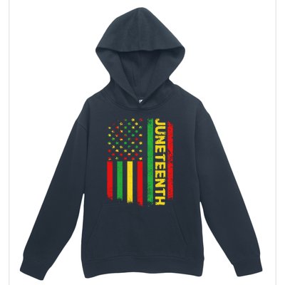 Retro Juneteenth American Flag June 19 1865 African American Meaningful Gift Urban Pullover Hoodie