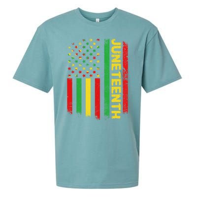 Retro Juneteenth American Flag June 19 1865 African American Meaningful Gift Sueded Cloud Jersey T-Shirt