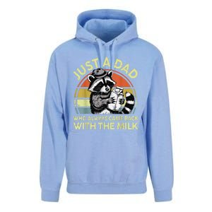 Raccoon Just A Dad Who Always Came Back Milk Funny Step Dad Unisex Surf Hoodie