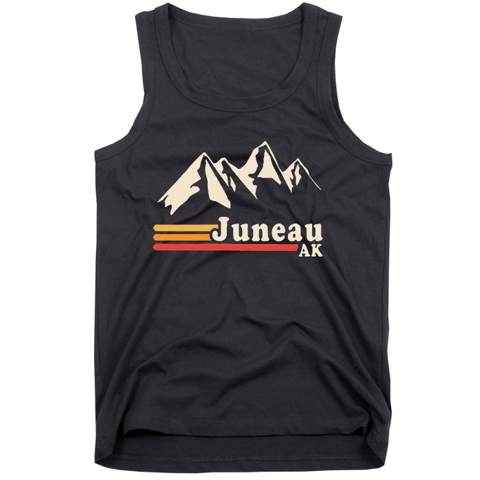 Retro Juneau Alaska Ak Mountain Tank Top