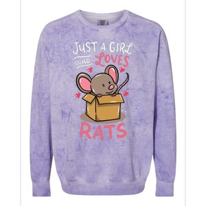 Rat Just A Girl Who Loves Rats Funny Cute Pet Gift Colorblast Crewneck Sweatshirt