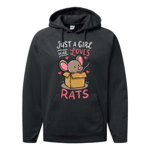 Rat Just A Girl Who Loves Rats Funny Cute Pet Gift Performance Fleece Hoodie