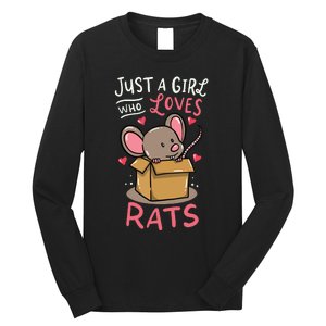 Rat Just A Girl Who Loves Rats Funny Cute Pet Gift Long Sleeve Shirt