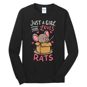 Rat Just A Girl Who Loves Rats Funny Cute Pet Gift Tall Long Sleeve T-Shirt