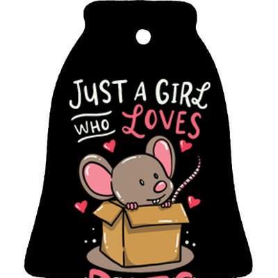 Rat Just A Girl Who Loves Rats Funny Cute Pet Gift Ceramic Bell Ornament