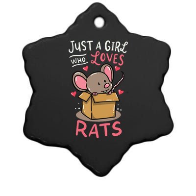 Rat Just A Girl Who Loves Rats Funny Cute Pet Gift Ceramic Star Ornament