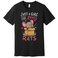 Rat Just A Girl Who Loves Rats Funny Cute Pet Gift Premium T-Shirt