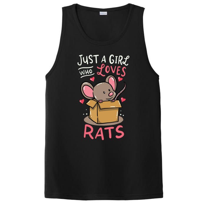 Rat Just A Girl Who Loves Rats Funny Cute Pet Gift PosiCharge Competitor Tank