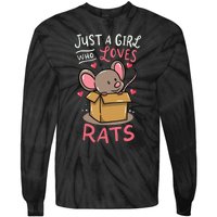 Rat Just A Girl Who Loves Rats Funny Cute Pet Gift Tie-Dye Long Sleeve Shirt