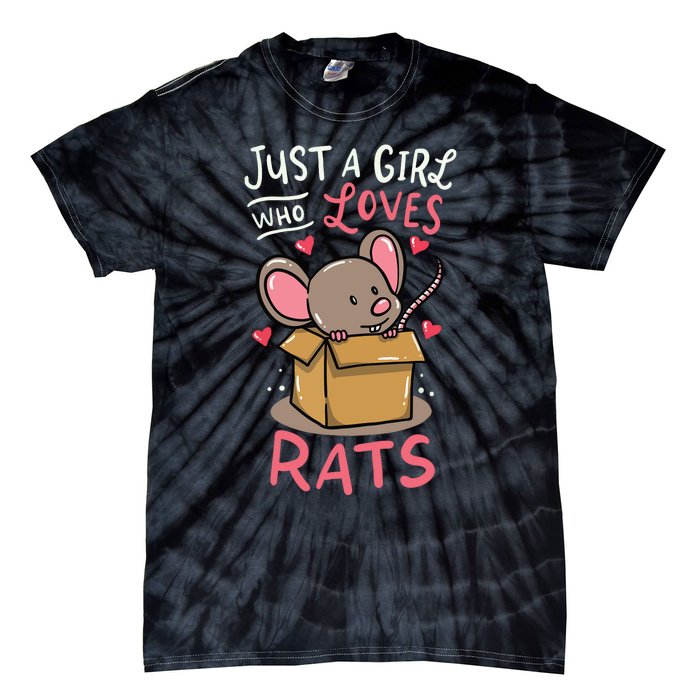 Rat Just A Girl Who Loves Rats Funny Cute Pet Gift Tie-Dye T-Shirt