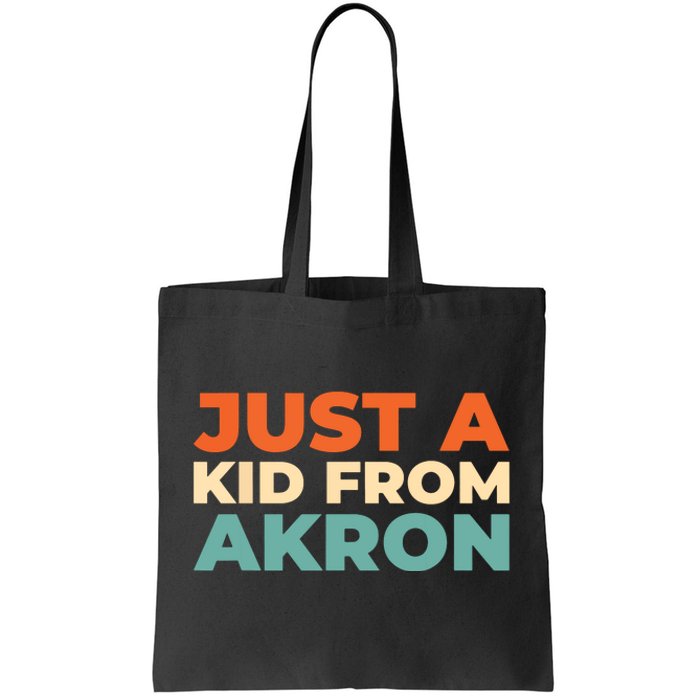 Retro Just A Ki From Ohio Akron American Vintage Us City Tote Bag