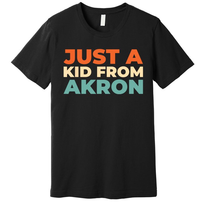 Retro Just A Ki From Ohio Akron American Vintage Us City Premium T-Shirt