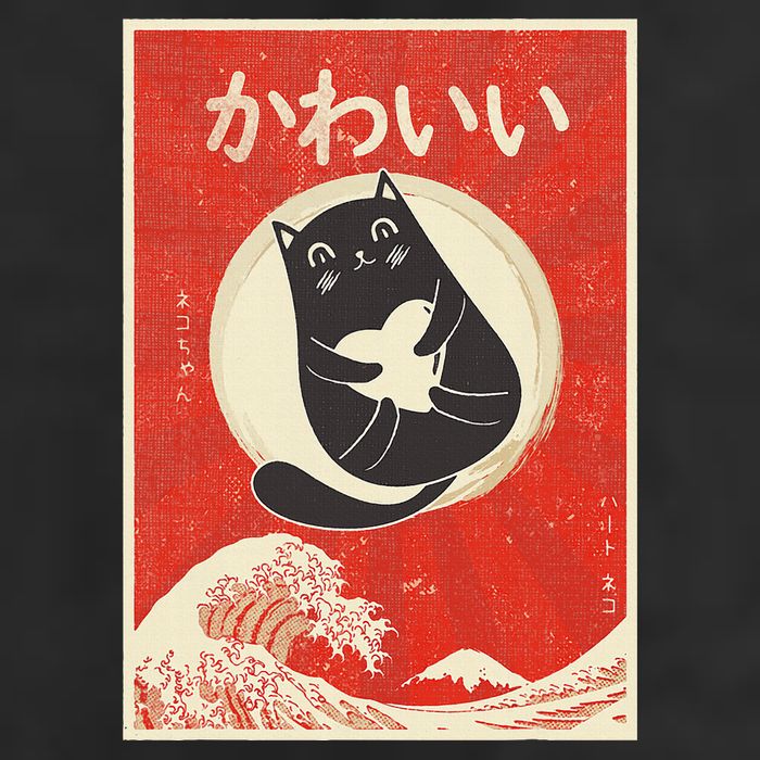 Retro Japanese Anime Cat Kawaii Japanese Word Microfiber Hand Towel