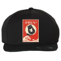 Retro Japanese Anime Cat Kawaii Japanese Word Wool Snapback Cap
