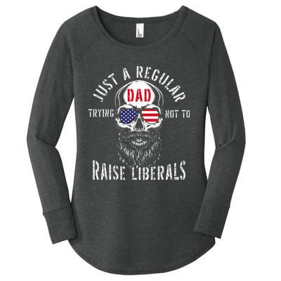 Republican Just A Regular Dad Trying Not To Raise Liberals Women's Perfect Tri Tunic Long Sleeve Shirt