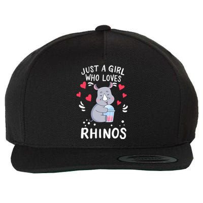 Rhino Just A Girl Who Loves Rhinos Gift Wool Snapback Cap