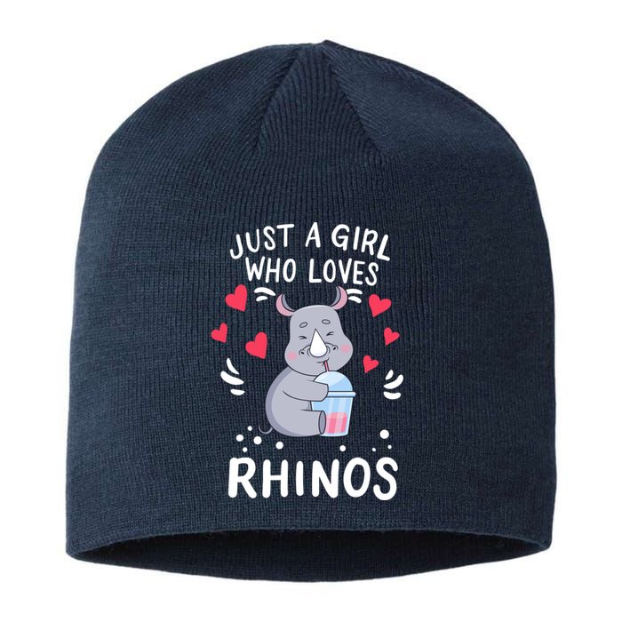 Rhino Just A Girl Who Loves Rhinos Gift Sustainable Beanie