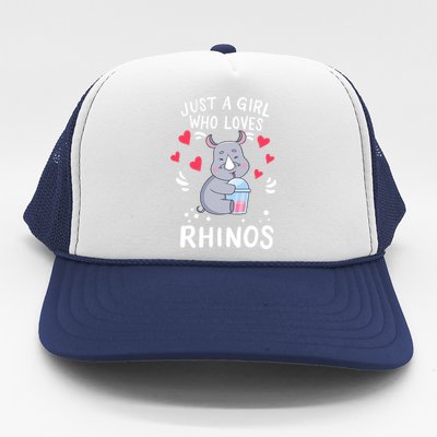 Rhino Just A Girl Who Loves Rhinos Gift Trucker Hat