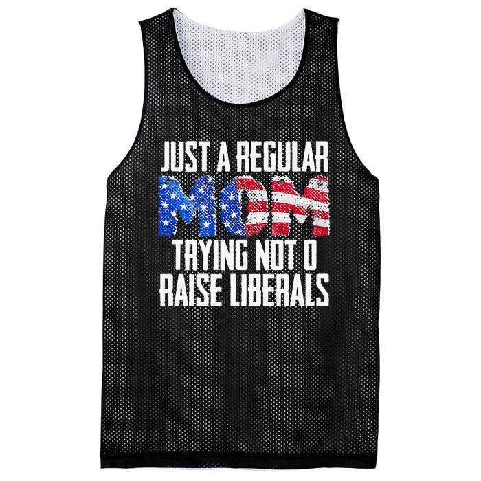 Republican Just A Regular Mom Trying Not To Raise Liberals Mesh Reversible Basketball Jersey Tank