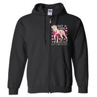 Rottweiler Just A Who Loves Dog Flower  Floral Full Zip Hoodie