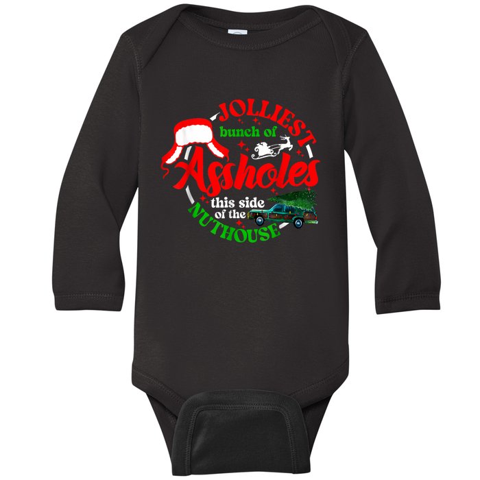 Retro Jolliest Bunch Of Assholes This Side Of The Nut House Baby Long Sleeve Bodysuit