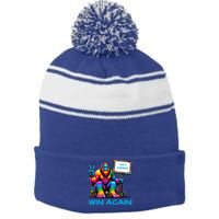 Reelect Joe Biden Bigfoot For Biden 2024 Meaningful Gift Stripe Pom Pom Beanie