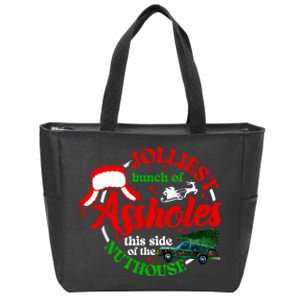 Retro Jolliest Bunch Of Assholes This Side Of The Nut House Zip Tote Bag