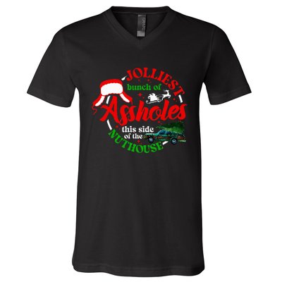 Retro Jolliest Bunch Of Assholes This Side Of The Nut House V-Neck T-Shirt