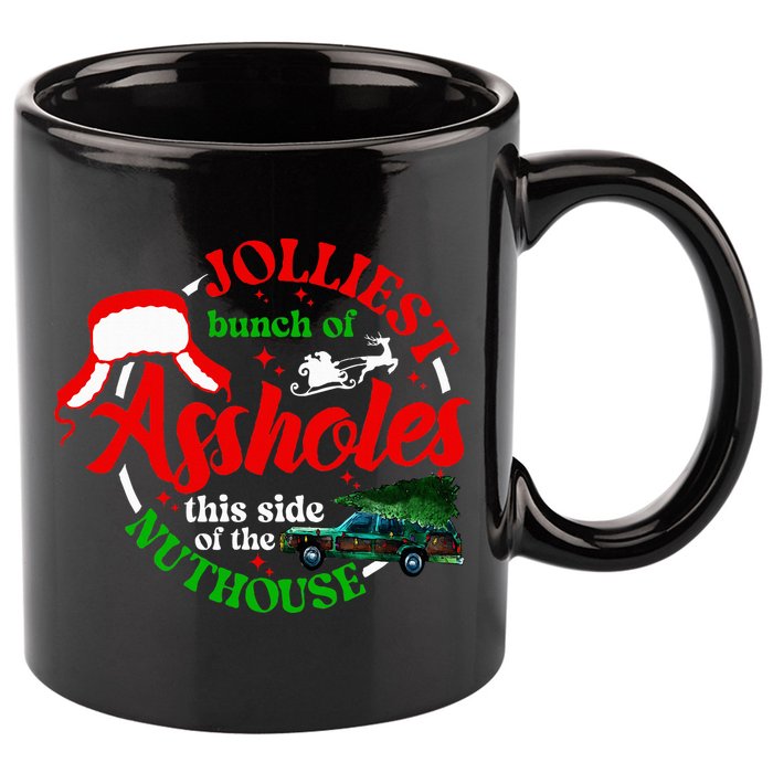 Retro Jolliest Bunch Of Assholes This Side Of The Nut House 11oz C Handle Ceramic Mug