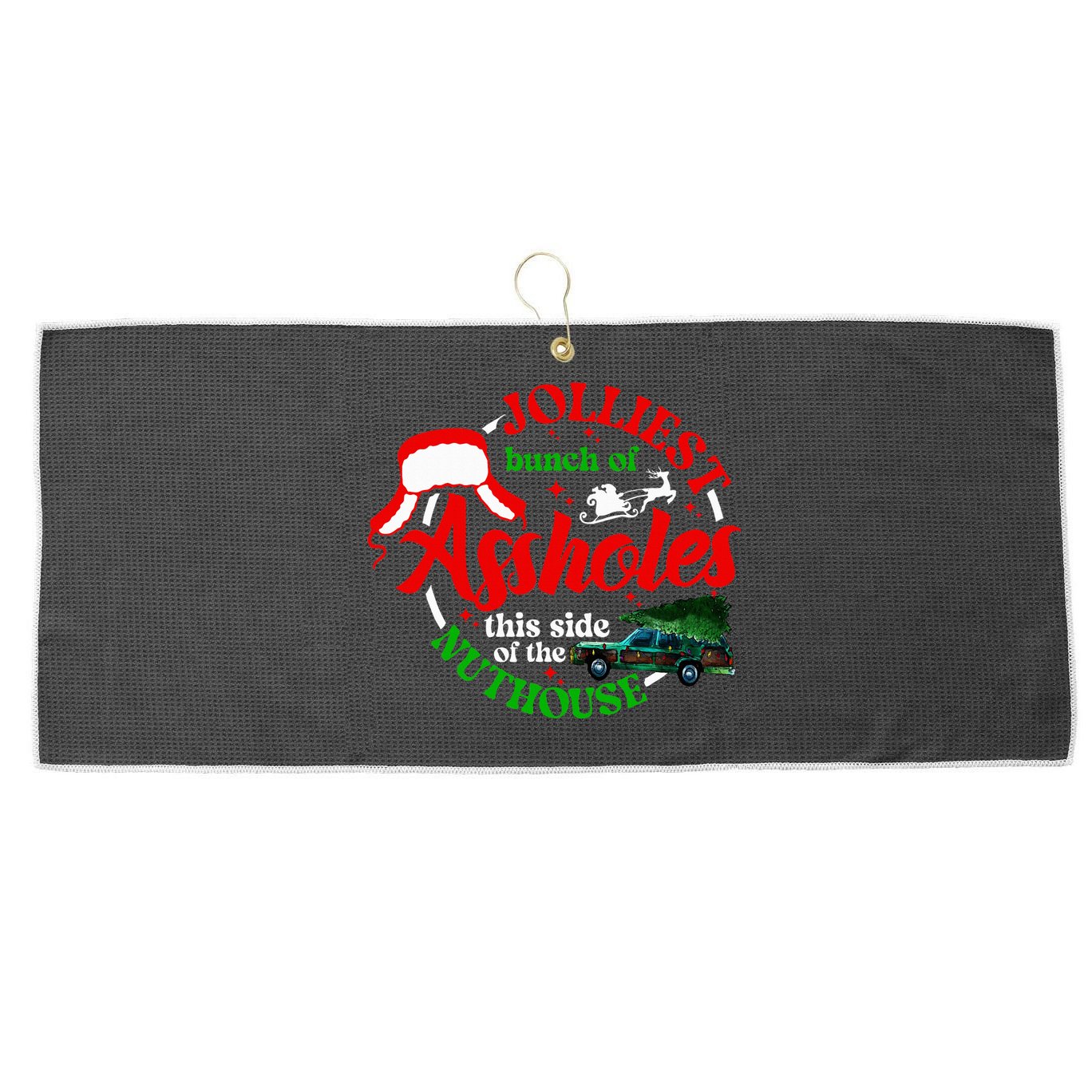 Retro Jolliest Bunch Of Assholes This Side Of The Nut House Large Microfiber Waffle Golf Towel