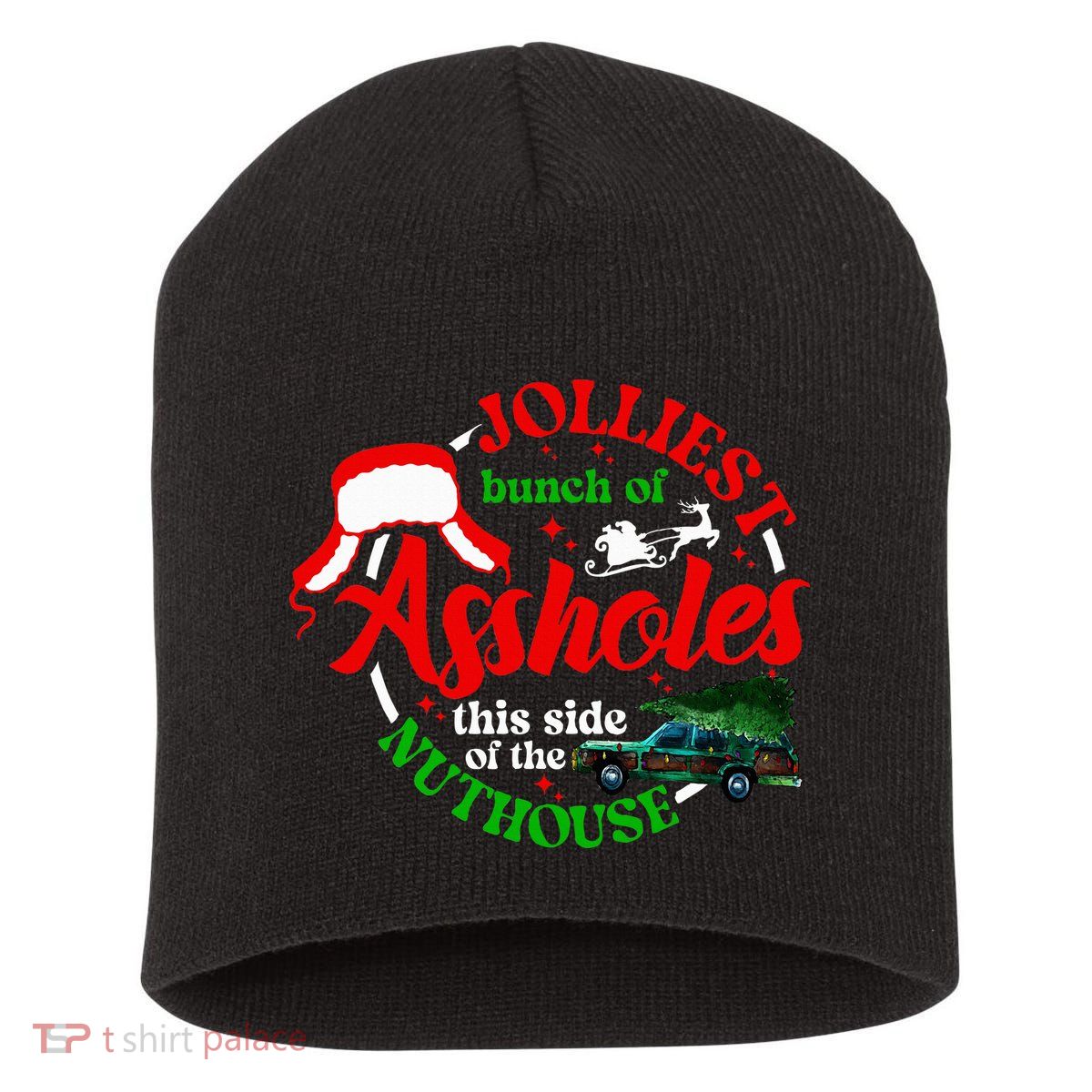 Retro Jolliest Bunch Of Assholes This Side Of The Nut House Short Acrylic Beanie