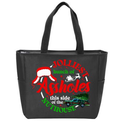 Retro Jolliest Bunch Of Assholes This Side Of The Nut House Zip Tote Bag