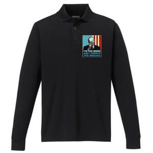 Retro Joe Biden I Forgot This Message Performance Long Sleeve Polo