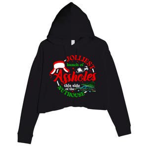 Retro Jolliest Bunch Of Assholes This Side Of The Nut House Crop Fleece Hoodie