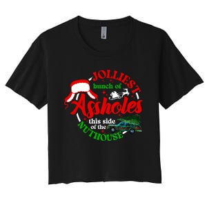 Retro Jolliest Bunch Of Assholes This Side Of The Nut House Women's Crop Top Tee