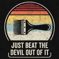 Retro Just Beat The Devil Out Of It Artist Drawing Ladies PosiCharge Tri-Blend Wicking Tank