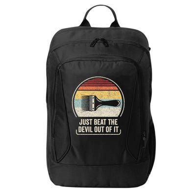 Retro Just Beat The Devil Out Of It Artist Drawing City Backpack
