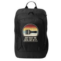Retro Just Beat The Devil Out Of It Artist Drawing City Backpack