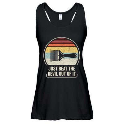 Retro Just Beat The Devil Out Of It Artist Drawing Ladies Essential Flowy Tank