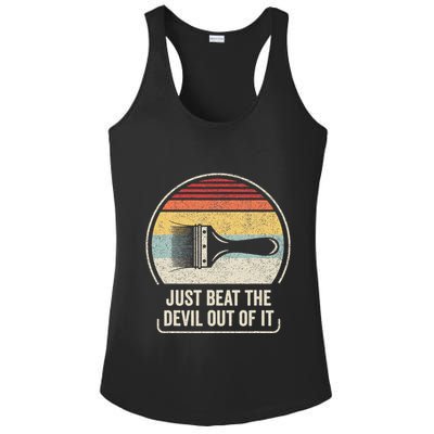 Retro Just Beat The Devil Out Of It Artist Drawing Ladies PosiCharge Competitor Racerback Tank