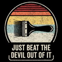 Retro Just Beat The Devil Out Of It Artist Drawing Cooling Performance Long Sleeve Crew