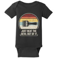 Retro Just Beat The Devil Out Of It Artist Drawing Baby Bodysuit