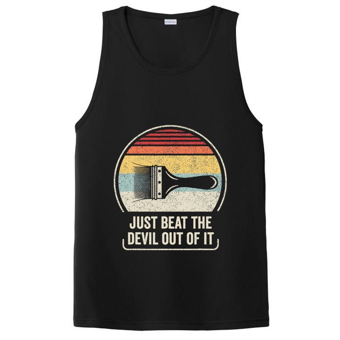 Retro Just Beat The Devil Out Of It Artist Drawing PosiCharge Competitor Tank