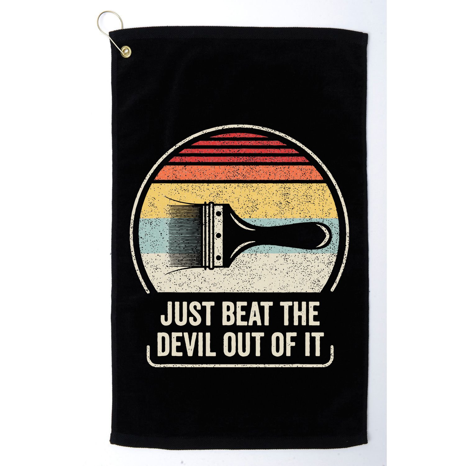 Retro Just Beat The Devil Out Of It Artist Drawing Golf Towel