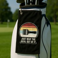 Retro Just Beat The Devil Out Of It Artist Drawing Golf Towel