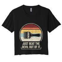 Retro Just Beat The Devil Out Of It Artist Drawing Crop Top