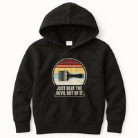 Retro Just Beat The Devil Out Of It Artist Drawing Kids Hoodie